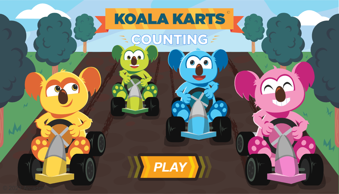Compter jusqu'à 10: Course avec des Koalas en Karting sur
